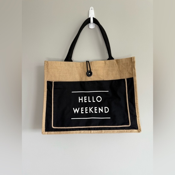 Classic "Hello Weekend" Tote Summer Beach Bag - Picture 6 of 15